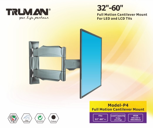 Truman - TV Wall Mount P4 Movable 32-60 inch - Black